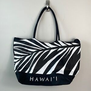Hawaii black and white large overnight tote bag